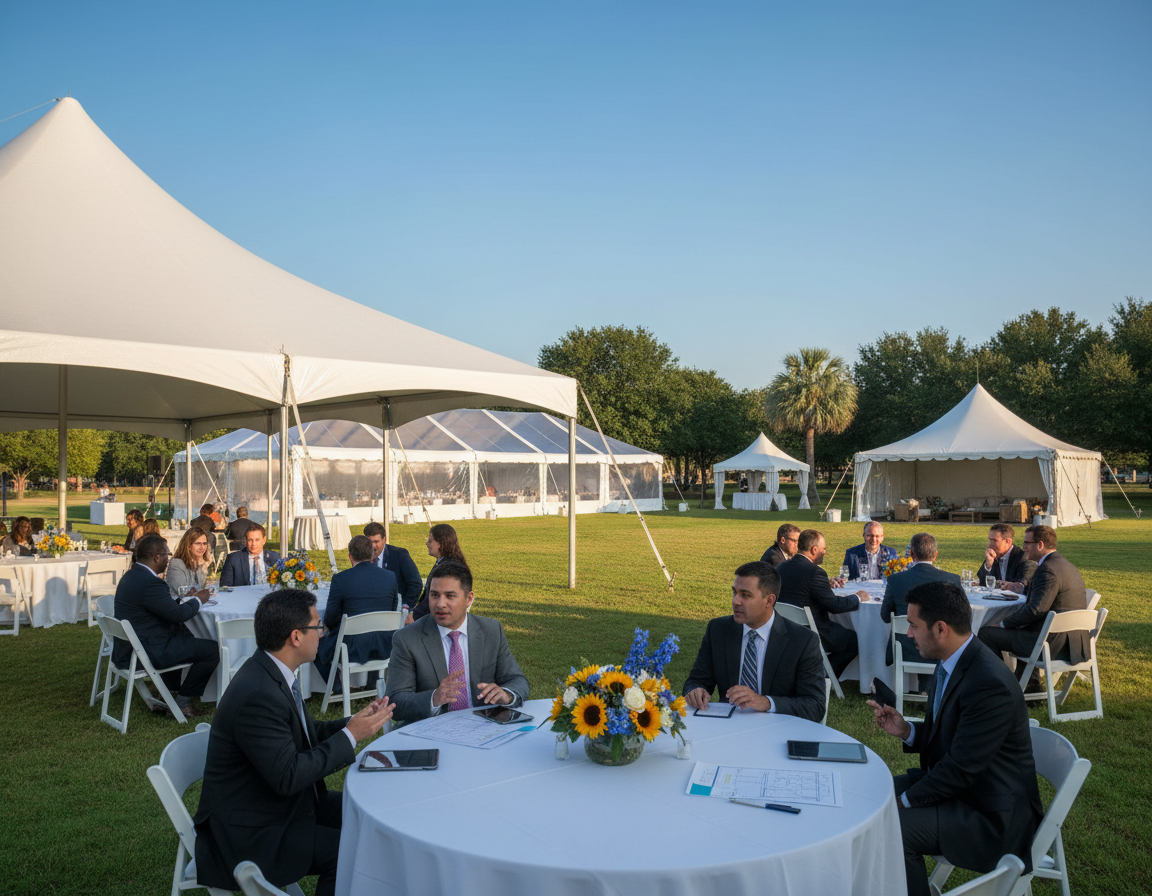 Event Tent Rentals for Food Service, Vendor Booths, and Guest Lounge Areas